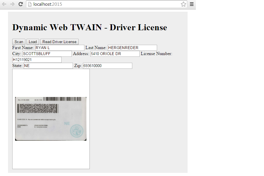 drivers license barcode information